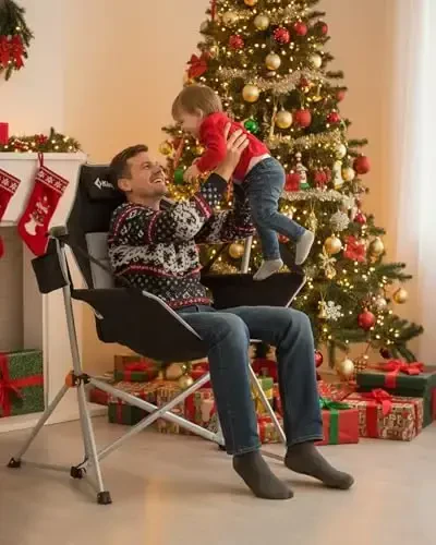 Кампинговый шезлонг KingCamp, регулируемая спинка из алюминиевого сплава, складной шезлонг с подушкой, подстаканником, раскладное кресло для отдыха на природе, путешествий, спортивных игр, концертов на лужайке, двора - 2