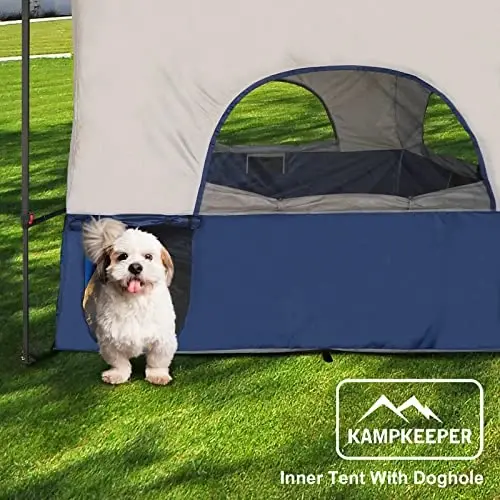 KAMPKEEPER Camping Ichki chodir, 10'x10' to'g'ri oyoqli pop-up kanopni Camping chodiriga aylantiradi, 1 ta it teshigi bilan - to'liq ventilyatsiya qilingan tom (Kanop va ramka kiritilmagan), to'q ko'k - 2