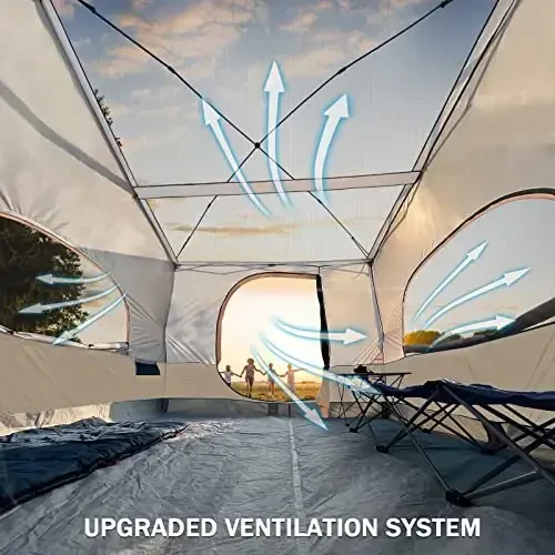 KAMPKEEPER Camping Inner Tent for Pop Up Canopy, Converts 10'x10' Straight Leg Canopy into Camping Tent–Fully Vented Roof(Top & Frame NOT Included), Khaki - KAMPKEEPER (1)