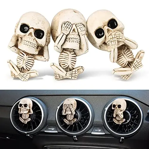 Cool Skull Car Decor for Truck Air Fresheners Vent Clips Cars Scent Freshener Things Goth Automotive Interior Aesthetic Halloween Decorations Mens Accessories Funny Christmas Gifts for Women Men - HICOMFLY