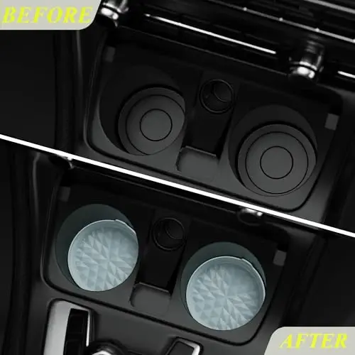 Wingcases Car Coasters 3.15in[4 Pack] Car Accessories Fit for SUV and Trucks Silicone Mats Non-Slip, Car Cup Holders Insert Coasters, Car Interior Accessories, Decor, Gift Light Blue - 4