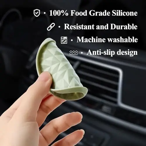 Wingcases Car Coasters Silicone [4 Pack] 2.75in Universal Mats Non-Slip, Embedded Car Interior Accessories, Car Cup Holders Insert Coasters Decor，Sage Green - 5