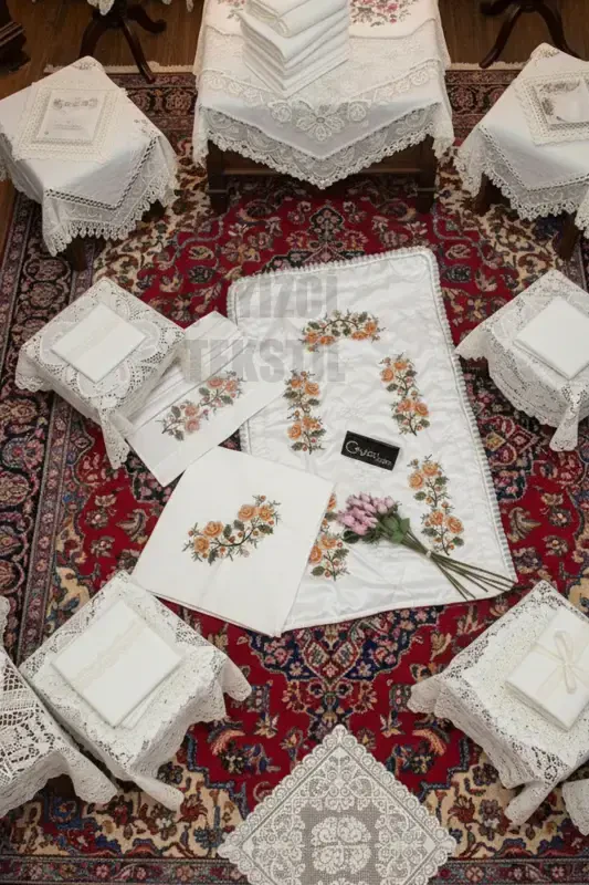 Kanaviçe 3 Parça Seccade To'plami - Kahva-3 Parça - ÇT ÇEYIZCI TEKSTIL