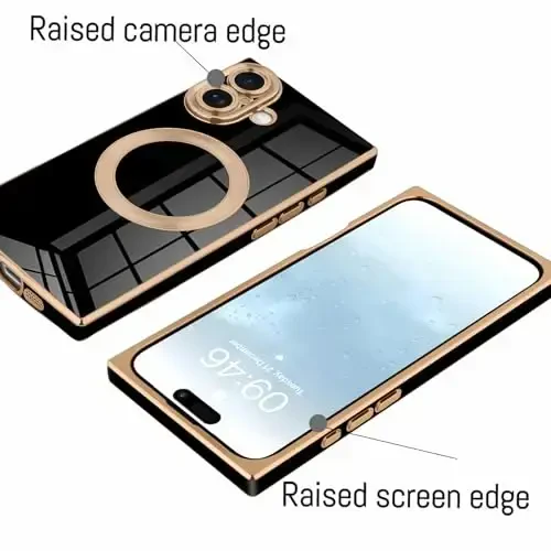 KANG'AR Case iPhone 17 Magnetic uchun mo'ljallangan [MagSafe bilan mos keladi] Hashamatli Chiroyli Qoplama Dizayni To'liq Korpusli Chizilishga Qarshi Zarba o'tkazmaydigan Bumper Himoya Qopqog'i Qora - 3