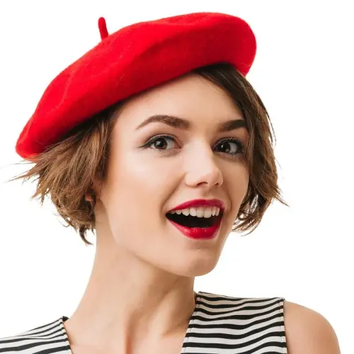 Kangaroo Vintage Fransız Beresi - Erkekler ve Kadınlar için Üniseks Yün Şapka, Cosplay, Kostüm Partisi, Paris Modası Aksesuarı - 2