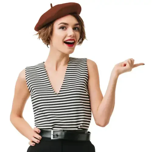 Kangaroo Vintage Fransuz Bereti - Erkaklar va Ayollar uchun Unisex Jun Shlyapa, Kospley, Kostyumlar Balı, Parij Moda Aksessuari - 7