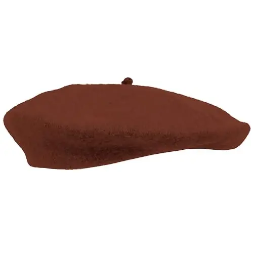 Kangaroo Vintage French Beret - Unisex Wool Hat for Men & Women, Cosplay, Costume Party, Parisian Fashion Accessory - 2