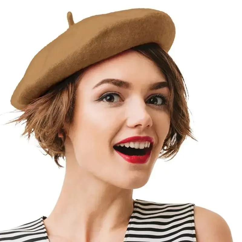 Kangaroo Vintage French Beret - Unisex Wool Hat for Men & Women, Cosplay, Costume Party, Parisian Fashion Accessory - 3