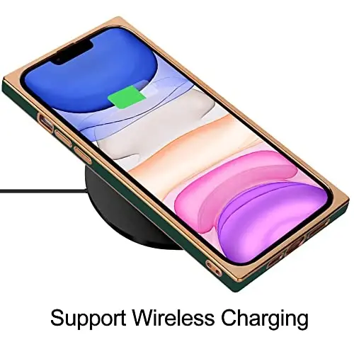 KANGHAR Case Compatible with iPhone 11 Luxury Cute Plating Design Case Full-Body Anti-Scratch Shockproof Bumper Protective Cover for iPhone 11 6.1 Inch Dark Green - 5