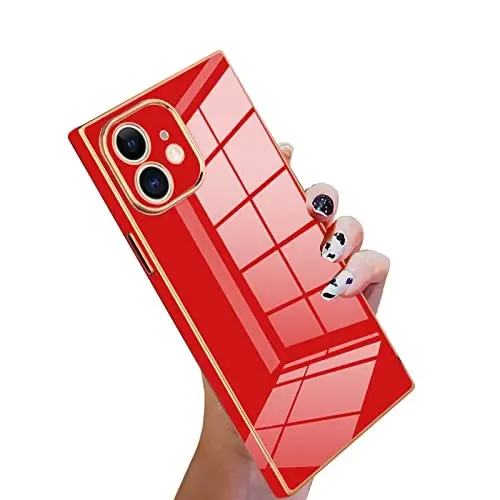 KANGHAR Case Compatible with iPhone 11 Luxury Cute Plating Design Case Full-Body Anti-Scratch Shockproof Bumper Protective Cover for iPhone 11 6.1 Inch Red - 1