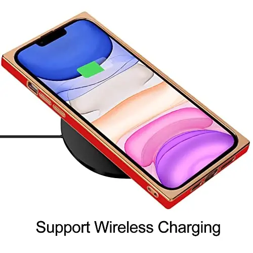 KANGHAR Case Compatible with iPhone 11 Luxury Cute Plating Design Case Full-Body Anti-Scratch Shockproof Bumper Protective Cover for iPhone 11 6.1 Inch Red - 5