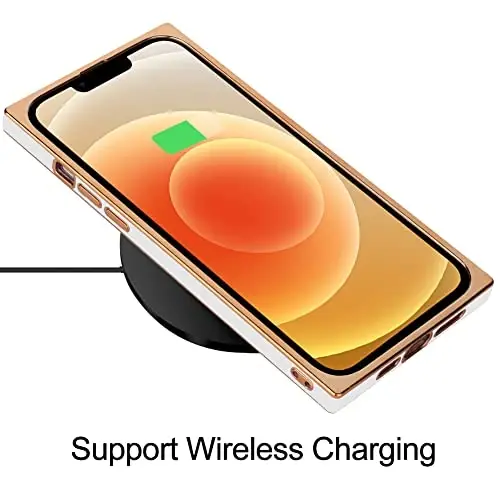 KANGHAR Case Compatible with iPhone 12 Luxury Cute Plating Electroplated Design Case Full-Body Anti-Scratch Shockproof Bumper Protective Cover for iPhone 12 6.1 Inch White - 5