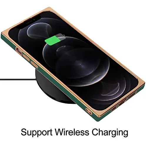 KANGHAR Case Compatible with iPhone 12 Pro Luxury Cute Plating Design Case Full-Body Anti-Scratch Shockproof Bumper Protective Cover for iPhone 12 Pro 6.1 Inch Dark Green - 5