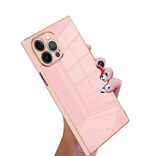 KANGHAR Case Compatible with iPhone 12 Pro Luxury Cute Plating Design Case Full-Body Anti-Scratch Shockproof Bumper Protective Cover for iPhone 12 Pro 6.1 Inch Pink - 1