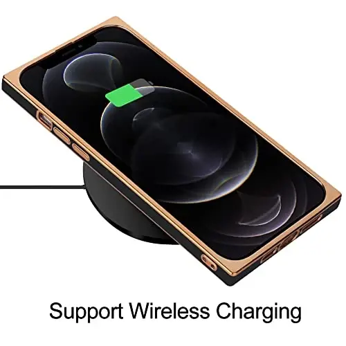 KANGHAR Case Compatible with iPhone 12 Pro Max Luxury Cute Plating Design Case Full-Body Anti-Scratch Shockproof Bumper Protective Cover for iPhone 12 Pro Max 6.7 Inch Black - 5