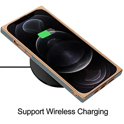 KANGHAR Case Compatible with iPhone 12 Pro Max Luxury Cute Plating Design Case Full-Body Anti-Scratch Shockproof Bumper Protective Cover for iPhone 12 Pro Max 6.7 Inch Granny Gray - 5