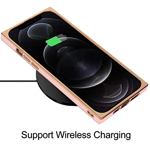 KANGHAR Case Compatible with iPhone 12 Pro Max Luxury Cute Plating Design Case Full-Body Anti-Scratch Shockproof Bumper Protective Cover for iPhone 12 Pro Max 6.7 Inch Pink - 5