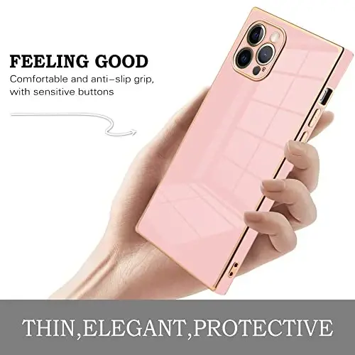 KANGHAR Case Compatible with iPhone 12 Pro Max Luxury Cute Plating Design Case Full-Body Anti-Scratch Shockproof Bumper Protective Cover for iPhone 12 Pro Max 6.7 Inch Pink - 4