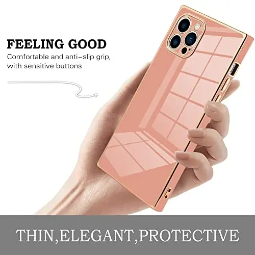 KANGHAR Case Compatible with iPhone 13 Pro Luxury Cute Plating Design Case Full-Body Anti-Scratch Shockproof Bumper Protective Cover for iPhone 13 Pro 6.1 Inch Pink - 4