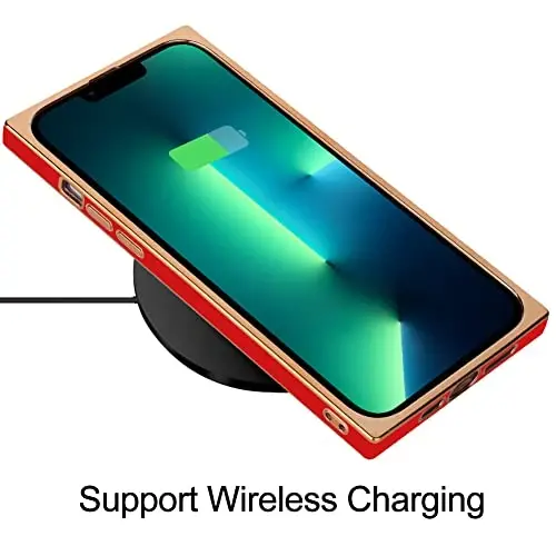 KANGHAR Case Compatible with iPhone 13 Pro Luxury Cute Plating Design Case Full-Body Anti-Scratch Shockproof Bumper Protective Cover for iPhone 13 Pro 6.1 Inch Red - 4