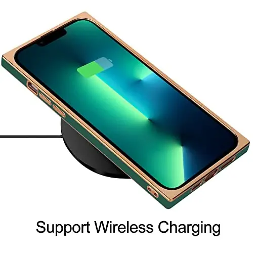 KANGHAR Case Compatible with iPhone 13 Pro Max Luxury Cute Plating Electroplated Design Case Full-Body Anti-Scratch Shockproof Bumper Protective Cover for iPhone 13 Pro Max 6.7 Inch Dark Green - 5