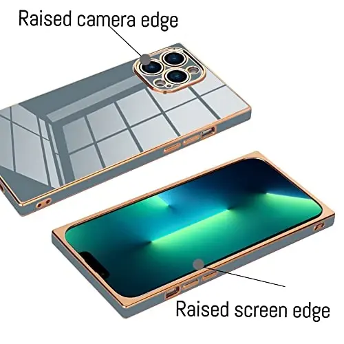 KANGHAR Case Compatible with iPhone 13 Pro Max Luxury Cute Plating Electroplated Design Case Full-Body Anti-Scratch Shockproof Bumper Slim Cover for iPhone 13 Pro Max - 3