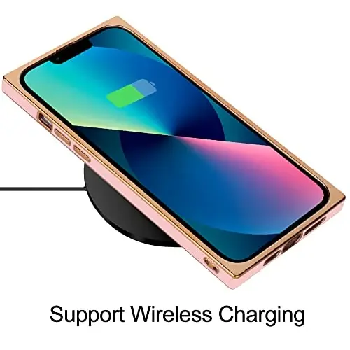 KANGHAR Case Compatible with iPhone 13 Women Girls,Luxury Cute Plating Electroplate Design Case Camera Protective Cover (Pink) - 5