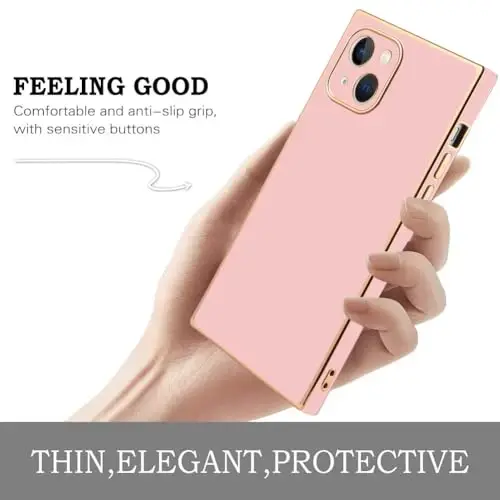 KANGHAR Case Compatible with iPhone 13 Women Girls,Luxury Cute Plating Electroplate Design Case Camera Protective Cover (Pink) - 4