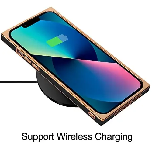 KANGHAR Case Compatible with iPhone 13 Women Girls,Luxury Cute Plating Electroplate Design Case Full-Body Anti-Scratch Shockproof Bumper Protective Cover (Black) - 5