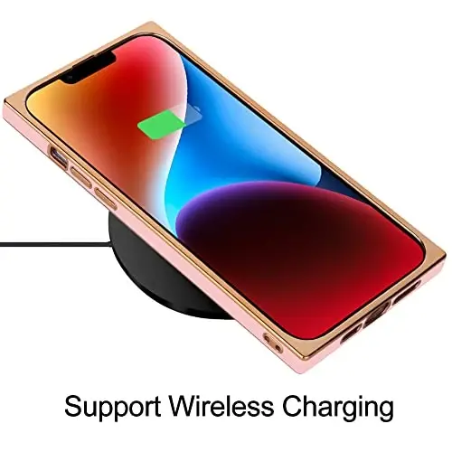 KANGHAR Case Compatible with iPhone 14 Luxury Cute Plating Design Case Full-Body Anti-Scratch Shockproof Bumper Protective Cover for iPhone 14 6.1 Inch Pink - 5