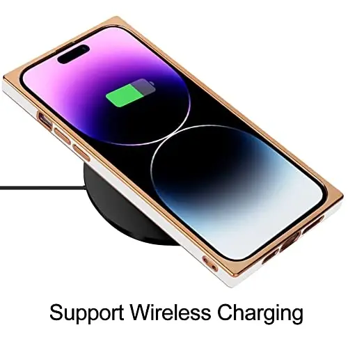 KANGHAR Case Compatible with iPhone 14 Pro 6.1 Inch Luxury Cute Plating Design Case Full-Body Anti-Scratch Shockproof Bumper Protective Cover for iPhone 14 Pro White - 5