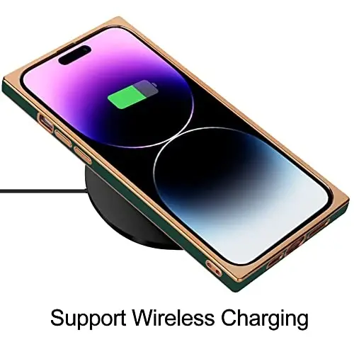 KANGHAR Case Compatible with iPhone 14 Pro Luxury Cute Plating Design Case Full-Body Anti-Scratch Shockproof Bumper Protective Cover for iPhone 14 Pro 6.1 Inch Dark Green - 5