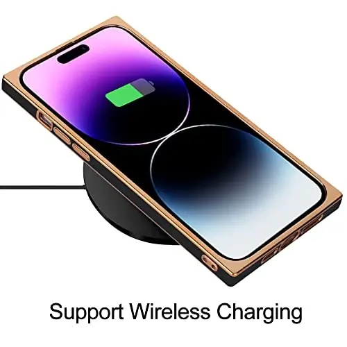 KANGHAR Case Compatible with iPhone 14 Pro Luxury Cute Plating Design Case Full-Body Anti-Scratch Shockproof Bumper Protective Cover for iPhone 14 Pro 6.1 Inch-Black - 4