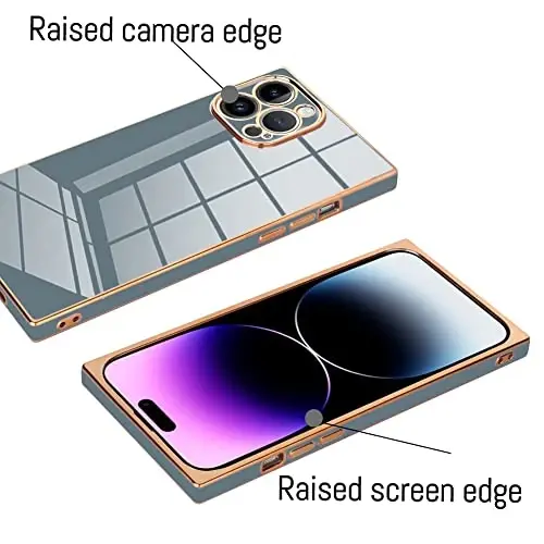 KANGHAR Case Compatible with iPhone 14 Pro Max Luxury Cute Plating Electroplated Design Cute Case Full-Body Anti-Scratch Shockproof Bumper Slim Cover - 3