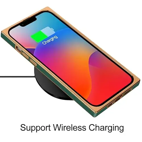 KANGHAR Case Compatible with iPhone 15 Luxury Cute Plating Design Case Full-Body Anti-Scratch Shockproof Bumper Protective Cover for iPhone 15 6.1 Inch Dark Green - 5