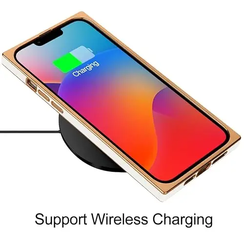 KANGHAR Case Compatible with iPhone 15 Luxury Cute Plating Design Case Full-Body Anti-Scratch Shockproof Bumper Protective Cover for iPhone 15 6.1 Inch White - 5