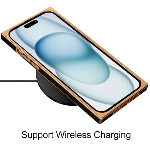 KANGHAR Case Compatible with iPhone 15 Plus Luxury Cute Plating Design Case Full-Body Anti-Scratch Shockproof Bumper Protective Cover for iPhone 15 Plus 6.7 Inch Black - 5