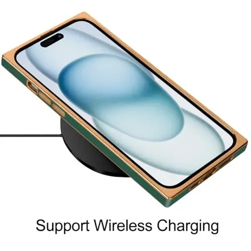 KANGHAR Case Compatible with iPhone 15 Plus Luxury Cute Plating Design Case Full-Body Anti-Scratch Shockproof Bumper Protective Cover for iPhone 15 Plus 6.7 Inch Dark Green - 5