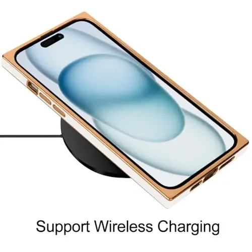 KANGHAR Case Compatible with iPhone 15 Plus Luxury Cute Plating Design Case Full-Body Anti-Scratch Shockproof Bumper Protective Cover for iPhone 15 Plus 6.7 Inch White - 5