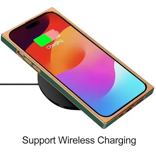 KANGHAR Case Compatible with iPhone 15 Pro Luxury Cute Plating Design Case Full-Body Anti-Scratch Shockproof Bumper Protective Cover for iPhone 15 Pro 6.1 Inch Dark Green - 5