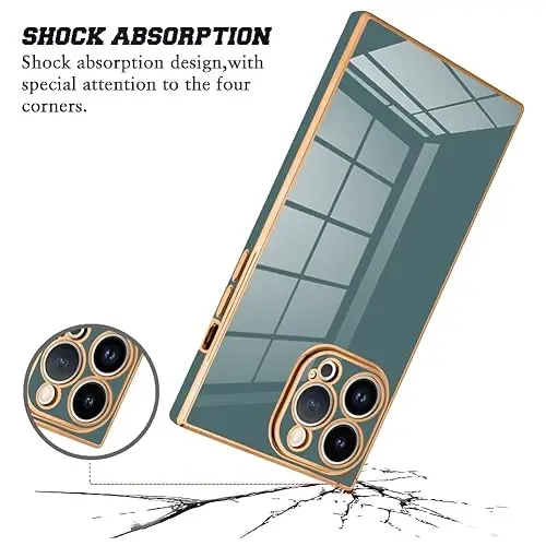 KANGHAR Case Compatible with iPhone 15 Pro Luxury Granny Grey | Cute Plating Design Case Full-Body Anti-Scratch Shockproof Bumper Protective Cover for iPhone 15 Pro 6.1 Inch 