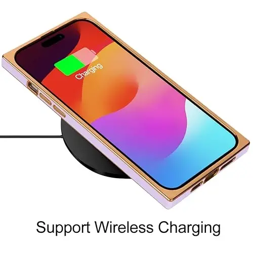 KANGHAR Case Compatible with iPhone 15 Pro Max Luxury Cute Plating Design Case Full-Body Anti-Scratch Shockproof Bumper Protective Cover for iPhone 15 Pro Max 6.7 Inch Purple - 5