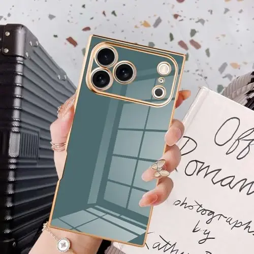 KANGHAR Case Compatible with iPhone 17 Pro Luxury Cute Plating Design Case Full-Body Anti-Scratch Shockproof Bumper Protective Cover Designed for iPhone 17 Pro 6.3 Inch 