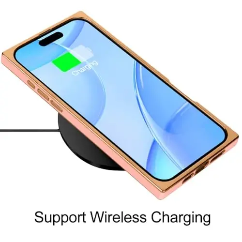 KANGHAR Case Compatible with iPhone 17 Pro Luxury Cute Plating Design Case Full-Body Anti-Scratch Shockproof Bumper Protective Cover Designed for iPhone 17 Pro 6.3 Inch Pink 