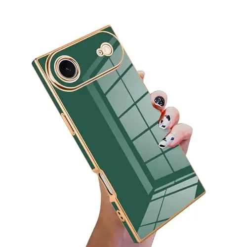 KANGHAR Case Compatible with iPhone Air Luxury Cute Plating Design Case Full-Body Anti-Scratch Shockproof Bumper Protective Cover Designed for iPhone Air 6.5 Inch Dark Green - 1