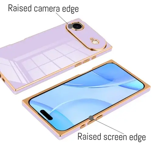 KANGHAR Case Compatible with iPhone Air Luxury Cute Plating Design Case Full-Body Anti-Scratch Shockproof Bumper Protective Cover Designed for iPhone Air 6.5 Inch Purple - 3