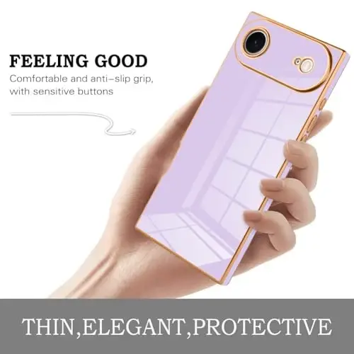 KANGHAR Case Compatible with iPhone Air Luxury Cute Plating Design Case Full-Body Anti-Scratch Shockproof Bumper Protective Cover Designed for iPhone Air 6.5 Inch Purple - 4