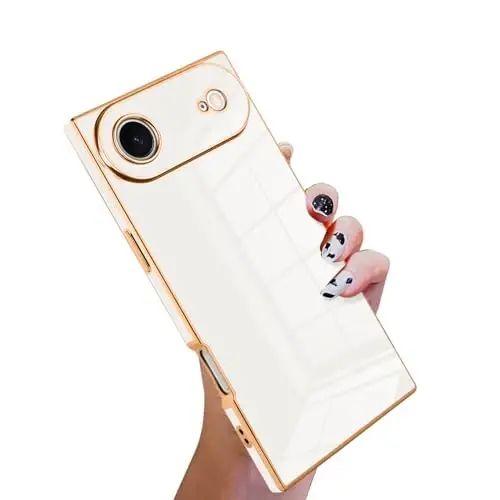KANGHAR Case Compatible with iPhone Air Luxury Cute Plating Design Case Full-Body Anti-Scratch Shockproof Bumper Protective Cover Designed for iPhone Air 6.5 Inch White - KANGHAR