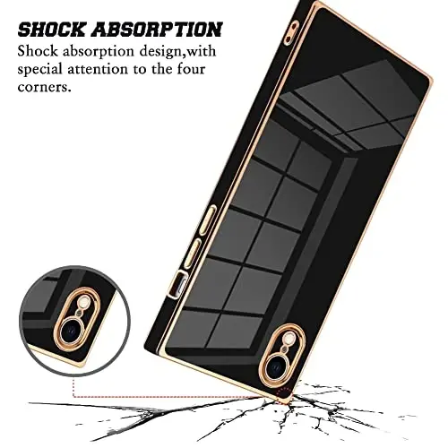 KANGHAR Case Compatible with iPhone Xr Luxury Cute Plating Design Case Full-Body Anti-Scratch Shockproof Bumper Protective Cover for iPhone Xr 6.1 Inch Black - KANGHAR (1)