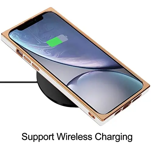 KANGHAR Case Compatible with iPhone Xr Luxury Cute Plating Design Case Full-Body Anti-Scratch Shockproof Bumper Protective Cover for iPhone Xr 6.1 Inch White - 5